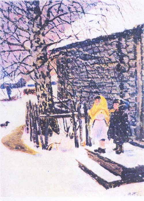 картина А.А.Пластова “Первый снег”